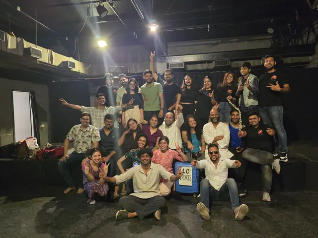 The Theatrenama ensemble together in the studio